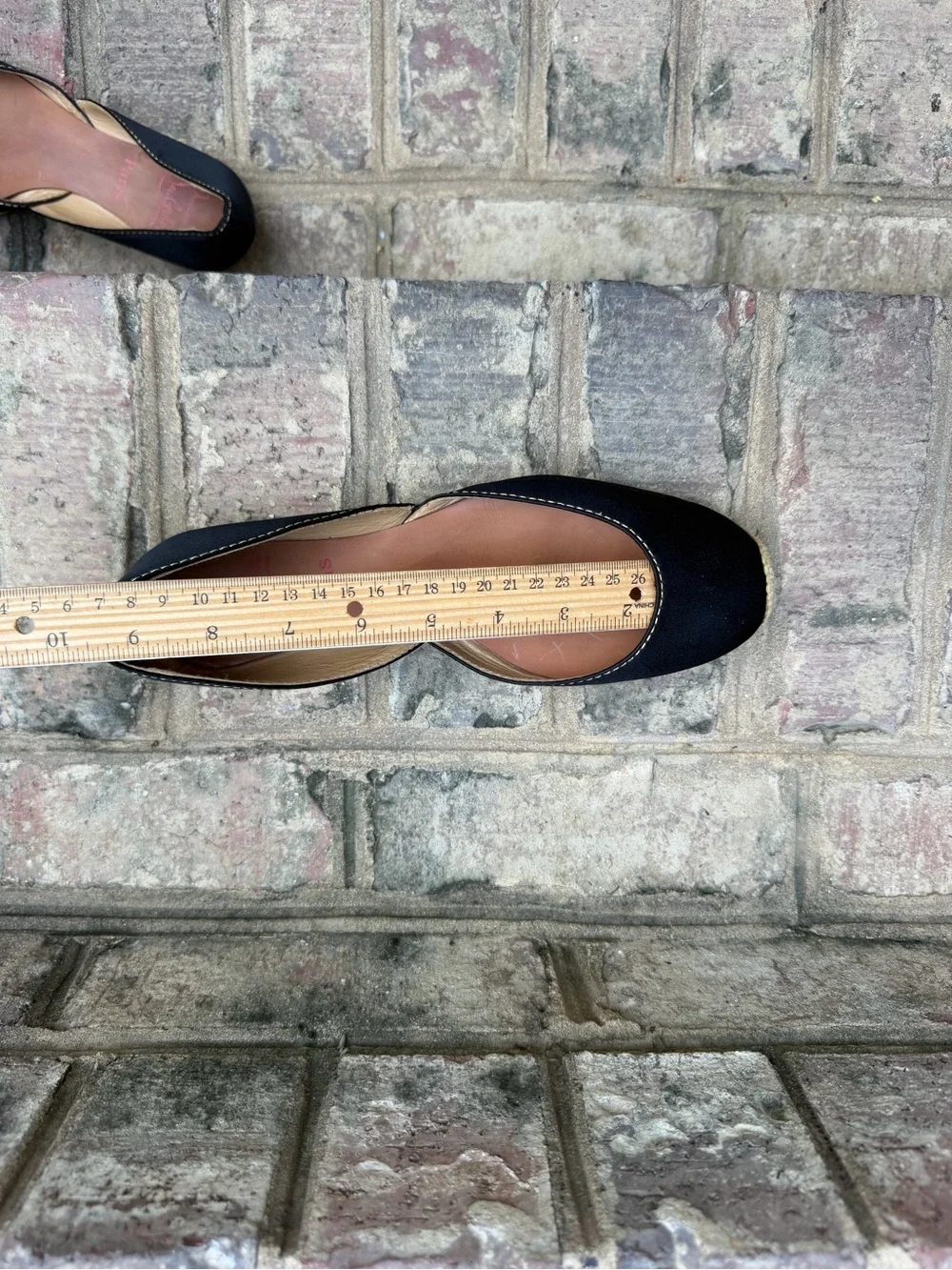 Christian Louboutin Black Satin D’Orsay Espadrille Flats Red Sole US 9 9.5